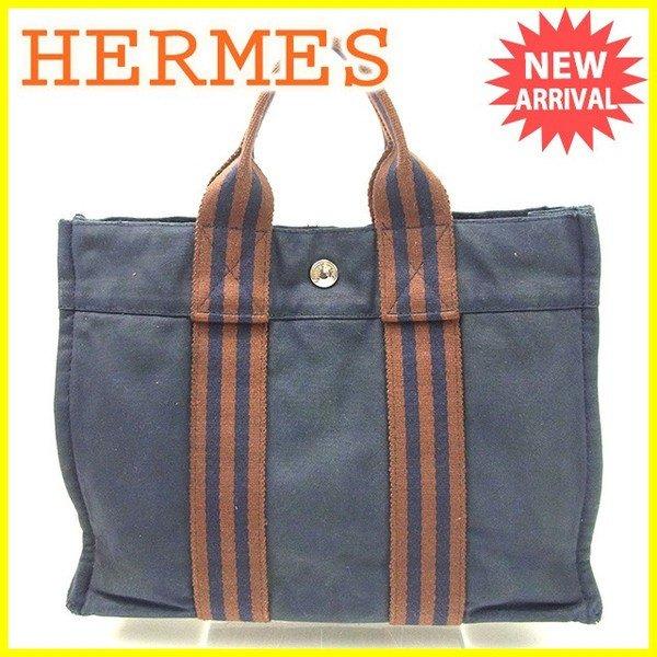 エルメス Hermes バッグ トートバッグ フールトゥ フールトゥトートＰＭ ネイビー ブラウン レディース メンズ 中古 Bag :T506:BRAND DEPOT - 通販ショッピング