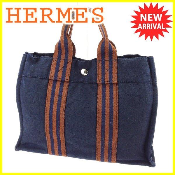 エルメス Hermes バッグ トートバッグ フールトゥ トートPM ネイビー ブラウン レディース メンズ 中古 Bag :T5100:BRAND DEPOT - 通販ショッピング
