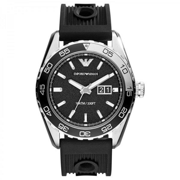 エンポリオ アルマーニ EMPORIO ARMANI 腕時計 メンズ AR6044 ブラックダイアル スポーツ ブラックラバーベルト ビッグデイト 通販