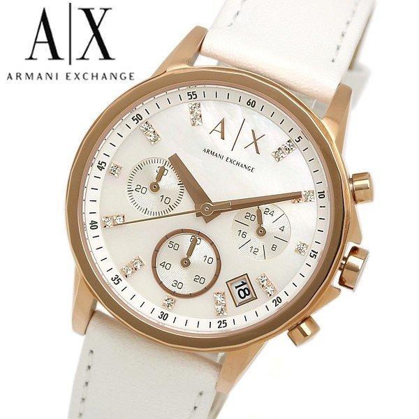 ARMANI EXCHANGE アルマーニエクスチェンジ 腕時計 レディース クロノグラフ 本革レザー ホワイト シェル文字盤 ラインストーン A|X 女性用 AX4364 :ax4364:腕時計 財布 バッグのCAMERON - 通販ショッピング