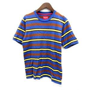 シュプリーム SUPREME Tシャツ カットソー ボーダー 半袖 青 黄 10SS Surf Stripe Crew /EK メンズ 販売 通販