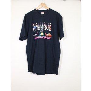 シュプリーム SUPREME カットソー Tシャツ ネイビー マルチカラー L トップス 半袖 丸首 プリント Friends Tee 2017AW メンズ 通販