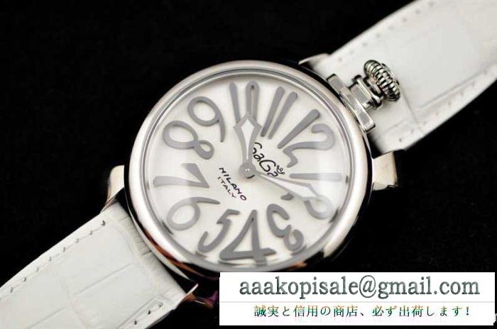 ホワイト爽やかなガガミラノ手巻きマヌアーレ48MM gaga milanoメンズ腕時計 5010.10s