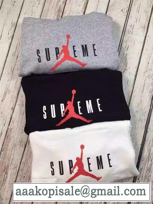 完売品　2015秋冬 Supreme x Air Jordan　耐久性ある プルオーバーパーカー 男女兼用 3色可選