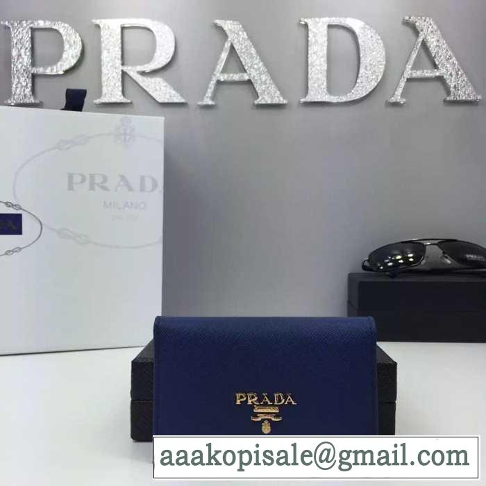 格安　秋冬 PRADA プラダ カード入れ付 小銭入れ　収納できる財布 6色可選