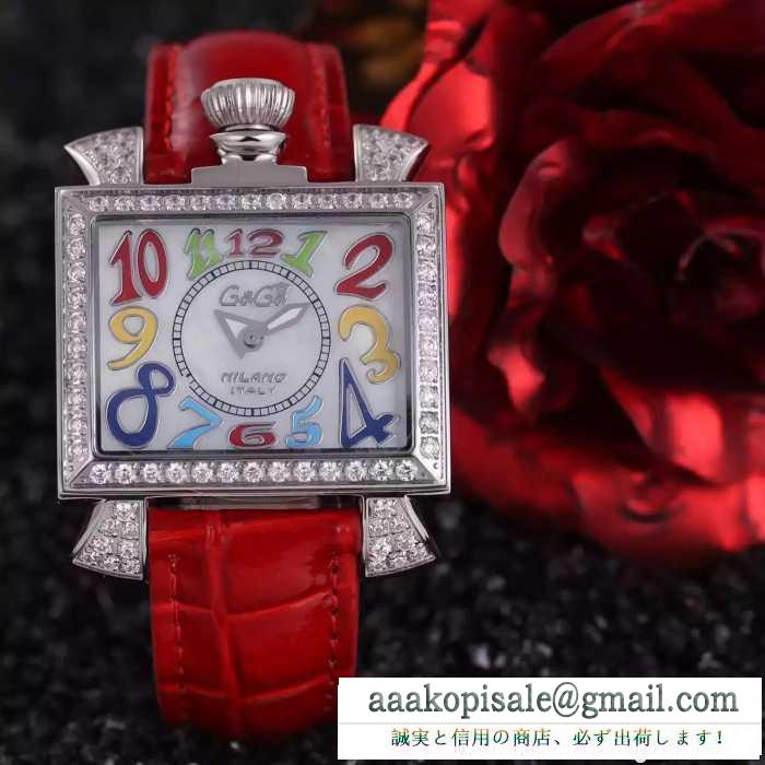 高級品 ガガミラノ時計スーパーコピー gaga milano オリジナル クオーツムーブメントレディースレザーベルトウォッチ 多色可選