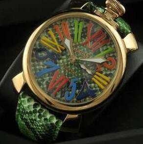 素晴らしいガガミラノ コピーGaGa 50821 46mm,50821　緑ベルトのGaGa Milano女性腕時計_ガガミラノ GaGa Milano_ブランド コピー 激安(日本最大級)