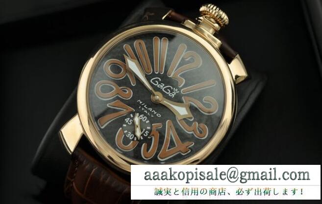 高級感 ガガミラノ gaga milano マヌアーレ48mm 5010.11s 圧倒的な存在感メンズ腕時計