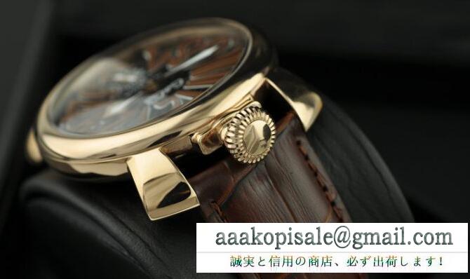 高級感 ガガミラノ gaga milano マヌアーレ48mm 5010.11s 圧倒的な存在感メンズ腕時計