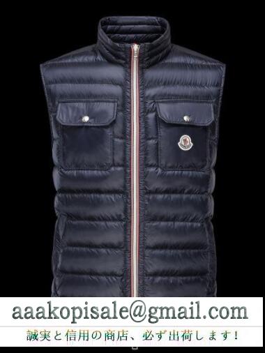 大特価！ モンクレールダウンベストコピー moncler achil ロゴ ダウン ベスト ジャケットジップ開閉