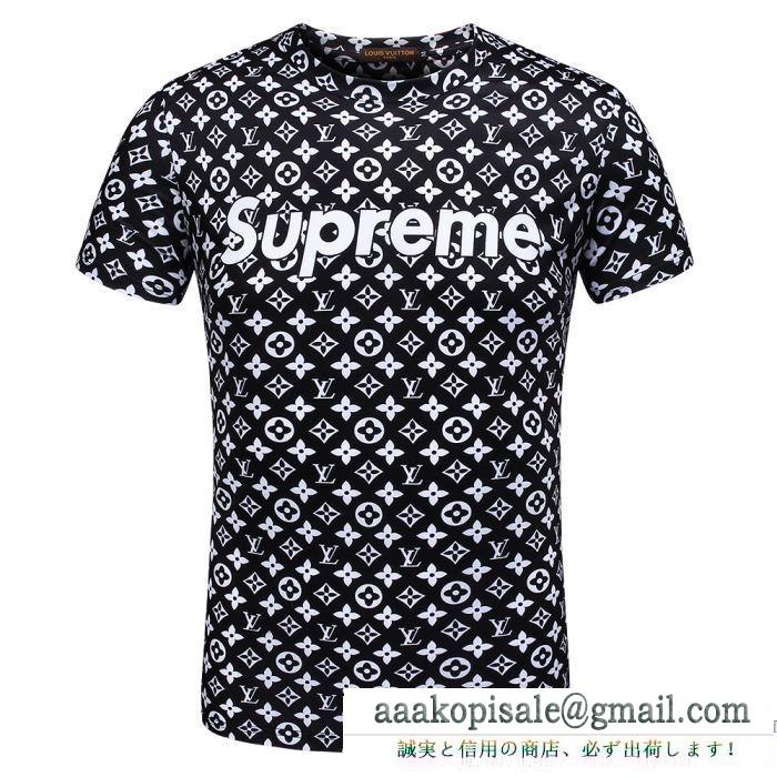 2018春夏のコレクションSUPREMEコピー ボックスロゴ ｔシャツsupreme x louis vuittons lv tee 限定品 半袖 夏服 メンズ 2色可選