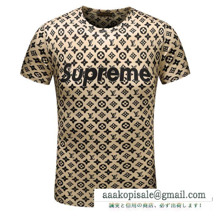 2018春夏のコレクションSUPREMEコピー ボックスロゴ ｔシャツsupreme x louis vuittons lv tee 限定品 半袖 夏服 メンズ 2色可選