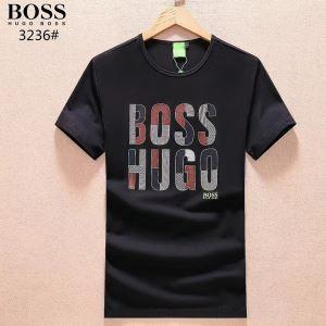 快適な着心地HUGO BOSSヒューゴボスコピー激安のロゴがプリントされたメンズクルーネック半袖Tシャツ