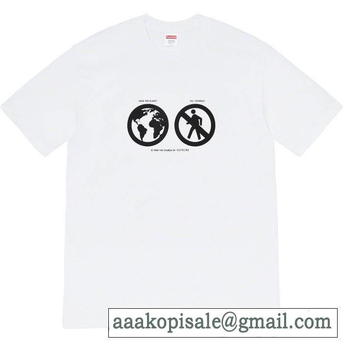 愛らしい春の新作 シュプリーム SUPREME 3色可選 SUPREME 19FW  SAVE THE PLANET TEE  Tシャツ/半袖