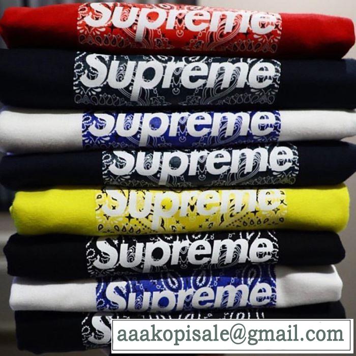 トレンド最先端のアイテム 多色可選  Tシャツ/半袖 Supreme 19FW Bandana Box Logo Tee 20SS☆送料込