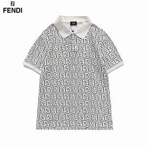 今季らしい着こなし存在感 FENDI logo フェンディ ポロシャツ 白 メンズ 目を惹くプリント 着心地よい