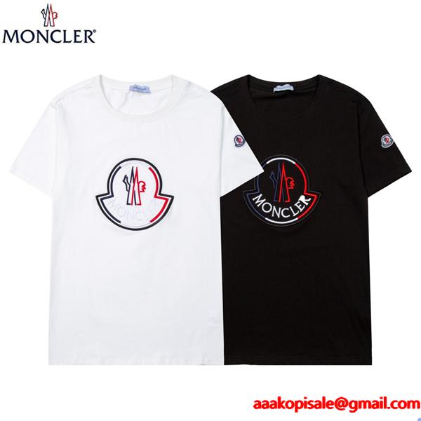 Monclerメンズ21ss刺繍logoプリント カジュアルモンクレール tシャツ ...