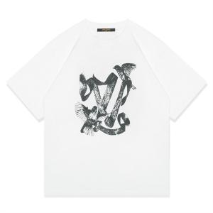 LOUIS VUITTONルイヴィトンスーパーコピーメンズビジネス用クルーネック半袖Tシャツブラックホワイト