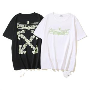 オフホワイト 新品数量限定特別価格 2色可選半袖Tシャツ O...