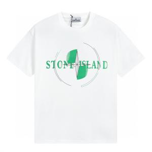 追跡あり☆入手困難!!ストーンアイランド コピー Tシャツ ブラック グラフィックプリント 赤白デザイン メンズ ファッションSTONE ISLANDスーパーコピーブランド激安通販 専門店