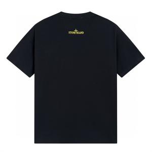 超人気 コピー ストーンアイランド ロゴ グラデーション Tシャツ ブラック STONE ISLAND_半袖Tシャツ_ファッション_スーパーコピーブランド激安通販 専門店