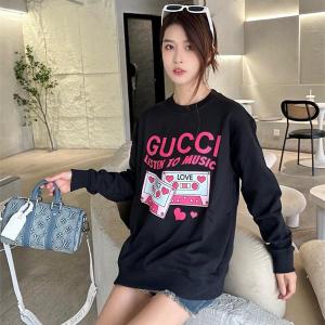 グッチ コピー 数量限定 ミュージックカセット プリント スウェット トレーナー ブラック GUCCI
