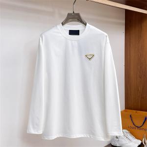 プラダ スーパーコピー 長袖Tシャツ エレガント ミニマル シンプル ホワイト 優良 PRADA