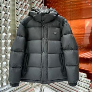 PRADA コピー ダウンジャケット メンズ  防寒アウター 優良デザイン ブラック プラダ