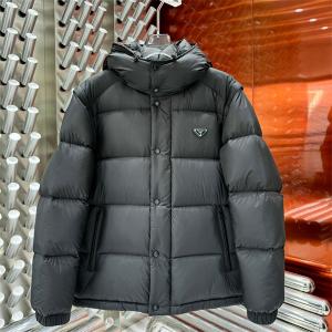 PRADA コピー ダウンジャケット メンズ  防寒アウター 優良デザイン ブラック プラダ