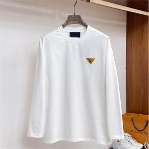  PRADA コピー 長袖Tシャツ ゴールドロゴ 上品 シンプル プレミアム 最安値 PRADA