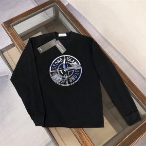 ストーンアイランド 偽物 パーカー 秋スタイル 高級 人気 ブルーコンパスロゴ ブラック STONE ISLAND