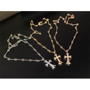 CHROME HEARTS スーパーコピー 華麗 上品 ネックレス ゴールド＆ローズクロス クロムハーツ