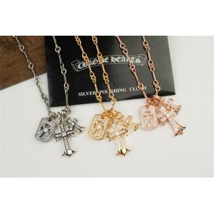 CHROME HEARTS 偽物 魅惑的 華奢 シルバーネックレス クロス＆プレートセット クロムハーツ