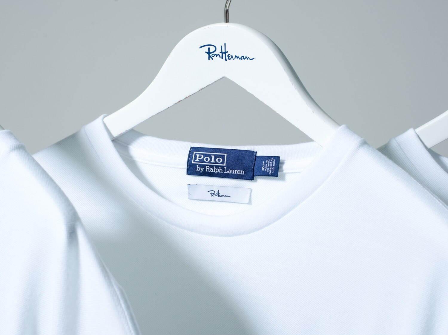 ロンハーマン別注ポロ ラルフ ローレンのTシャツ、ホワイトボディに全6色のロゴ刺繍 コピー