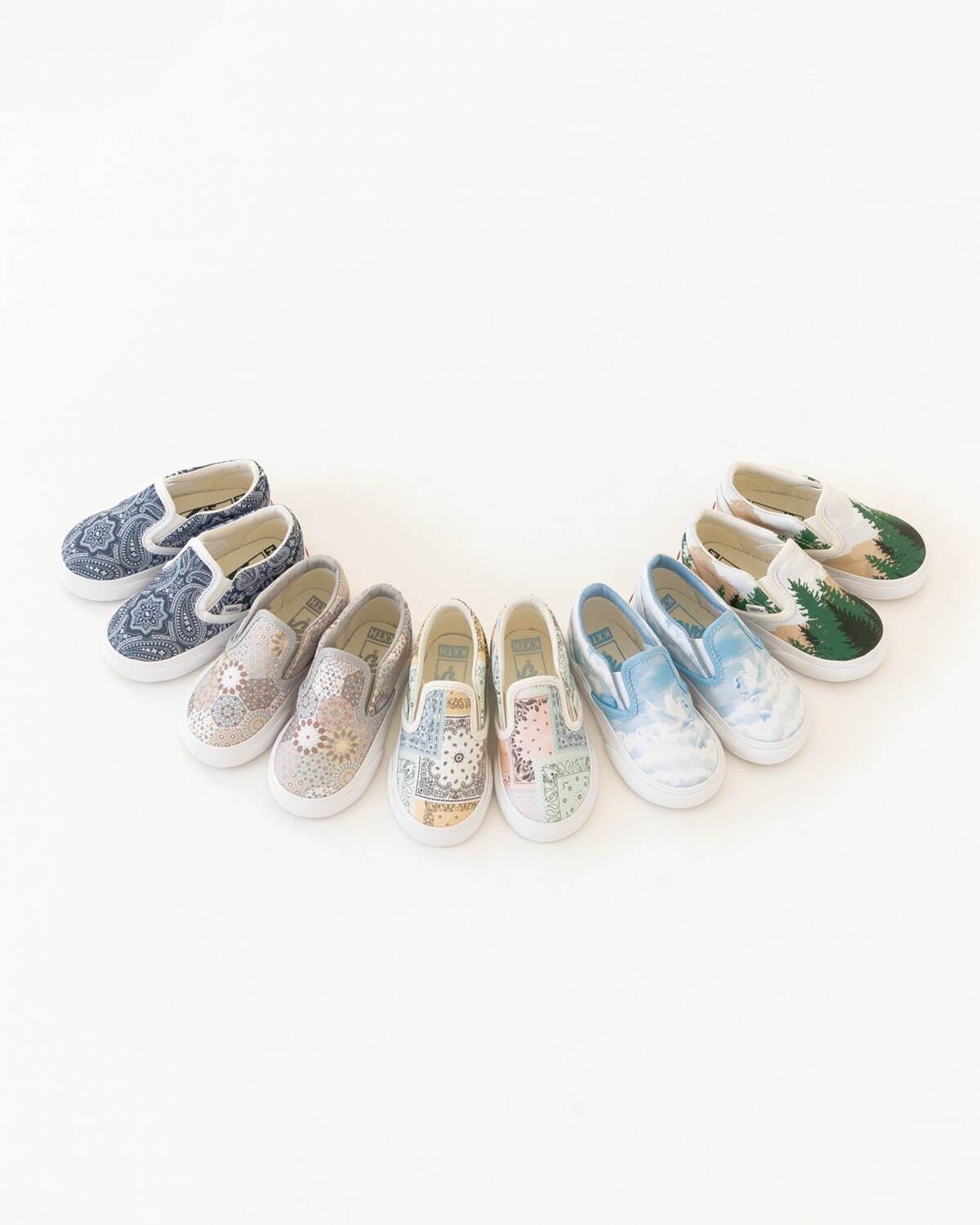 KITH×Vans Vaultのスリッポンスニーカー、花柄や空モチーフなど10種のオリジナル柄で コピー